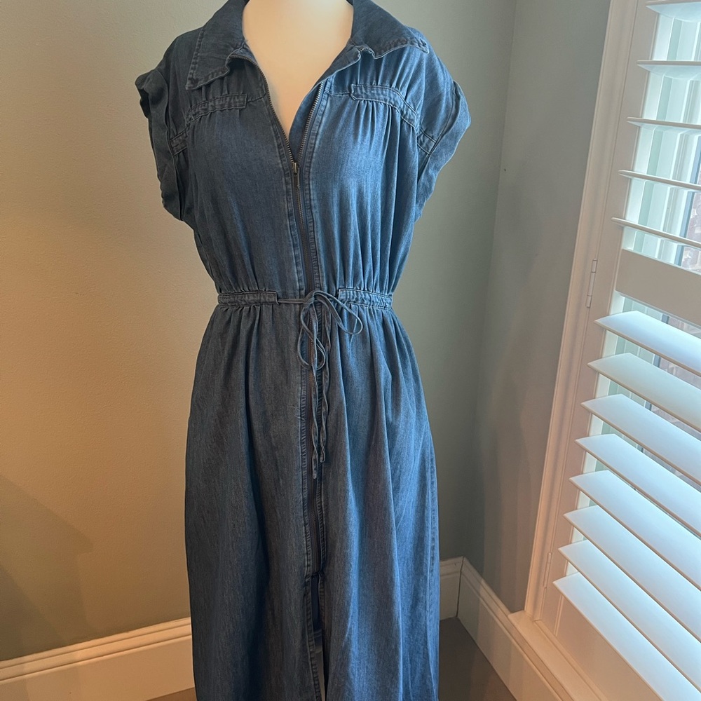 Entro Denim Blue Midi Dress